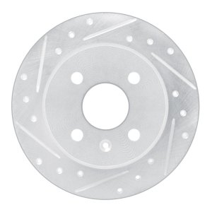 Chevrolet Astra Brake Rotor (1) - Rear Left - R1 Concepts - Drilled & Slotted - Silver - `00-`05